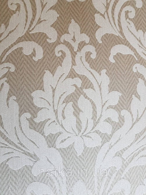 Текстильні шпалери на флізеліновій основі Cador Rasch Textil 086651 оливковий основа зигзаги вензелі бежевий Київ - фото 4