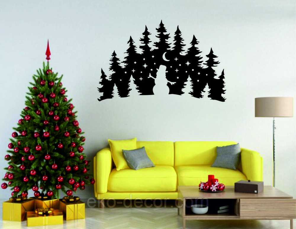 Декоративное настенное Панно «Новый год», Декор на стену 110*70 см, Чёрный Киев - изображение 2