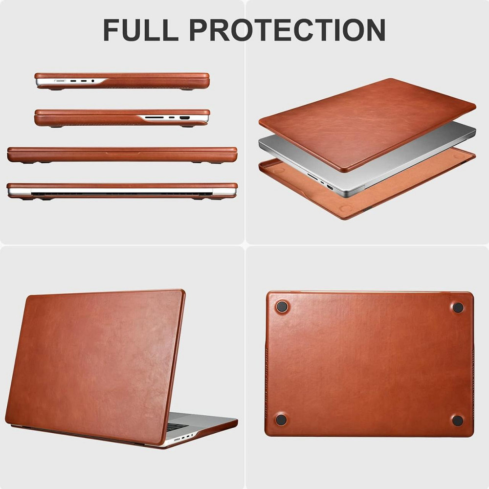 Фирменный премиальный чехол ICARERFAMILY из натуральной кожи для MacBook Pro 16 2021 A2485 / 2023 A2780 Днепр - изображение 3