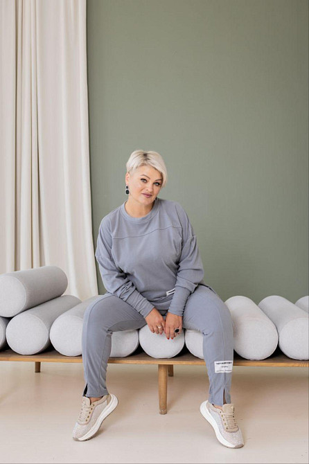 Женский теплый прогулочный костюм двойка батал пума плюш Графит, 48/52 Одесса - изображение 7