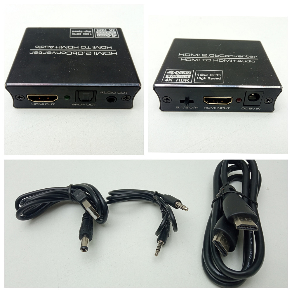 Конвертер HDMI 4K/30Hz екстрактор цифрового аудіо звуку в оптичний SPDIF + цифро-аналоговий перетвор Луцьк - фото 2