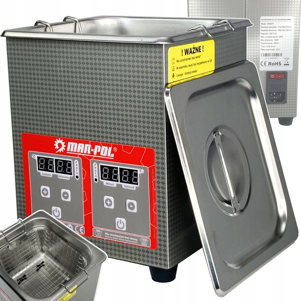 Ультразвуковой очиститель мойка для дезинфекции 2 литра 100 Вт Mar-Pol (M90073) Нововолынск - изображение 1