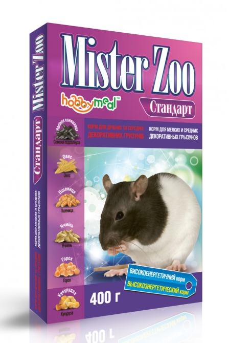 Корм Мистер Зоо Стандарт для мелких и средних грызунов 400 г, O.L.KAR Винница - изображение 1