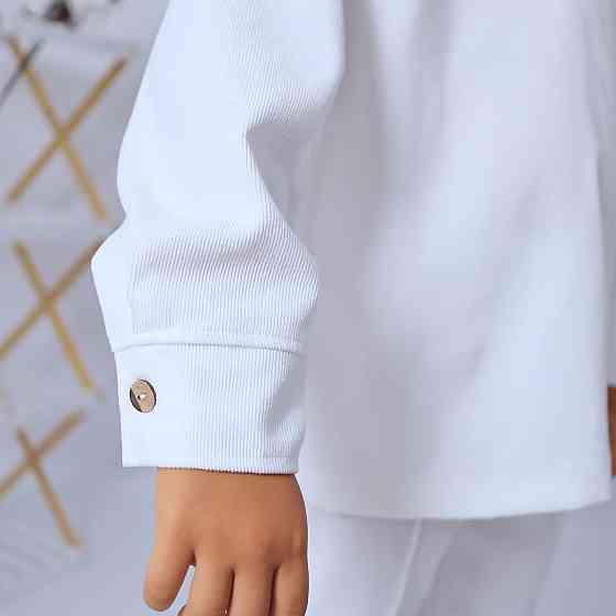 Святковий вельветовий костюм білого кольору для хлопчика / костюм до школи сорочка + штани Кам'янець-Подільський