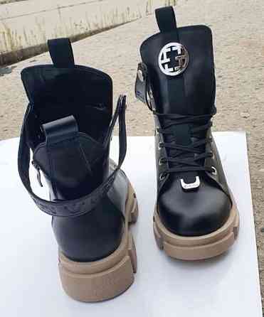 AVALON Черевики жіночі AVALON чорні/бежеві натуральна шкіра зима висота 16 см (5202) 37р. 38р. Коломия