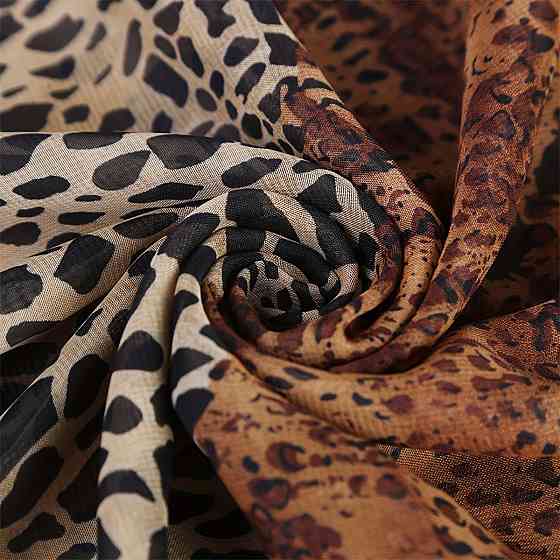 Шарф шифоновый женский 150 на 45 см леопардовый Киев