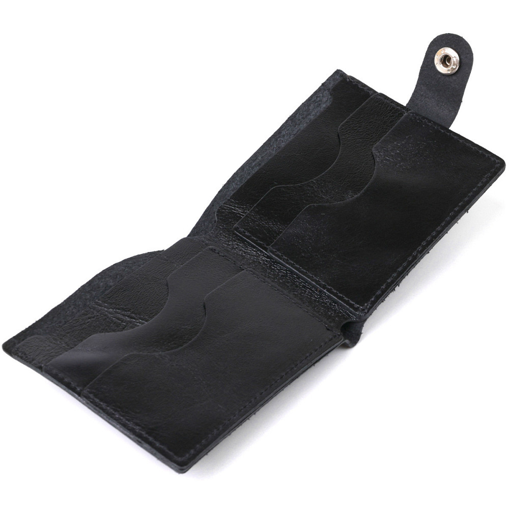 Небольшое кожаное портмоне для мужчин Shvigel 16460 Черный Киев - изображение 6