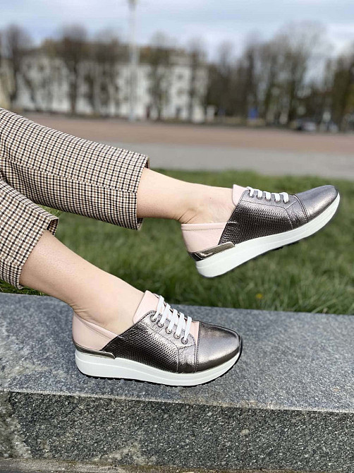 Sothby 's Кросівки жіночі Sothby 's K-810 темн.срібло+пудра (весна-осінь, шкіра натуральна) (33 Коломыя - изображение 4