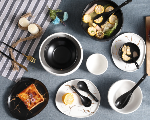 Тарелка глубокая Мраморная роскошь БЕЛАЯ фарфоровая под мрамор 23 см 2300 мл БОЛЬШАЯ тарелка для супа Кременчуг - изображение 7