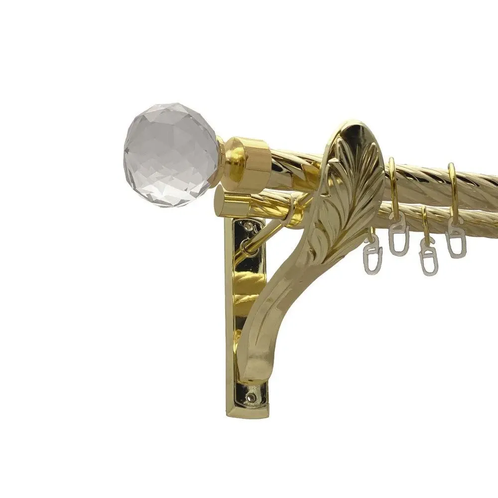 Карниз Orvit Люміера металевий дворядний ретро скручена труба кільце металеве Золото 25\19 мм 200 см Львов - изображение 1