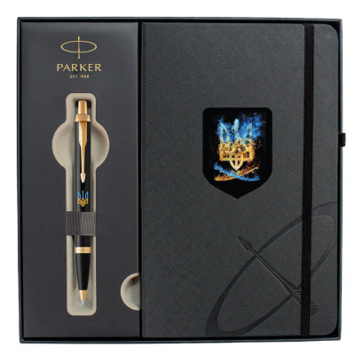 Ручка кулькова Parker IM 17 UKRAINE Black GT BP Палаючий Тризуб + блокнот Parker + подар.упаковка GIFT24 (22032b24_T1170u) Вінниця - фото 4