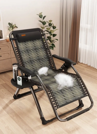 Розкладне крісло-шезлонг Zero Gravity WCG S-10 з ротангу з підголовником і підставкою Київ
