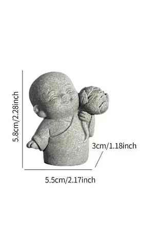 Статуетка маленький монах з лотосом, декоративна фігурка дзен, буддійський декор для дому Київ