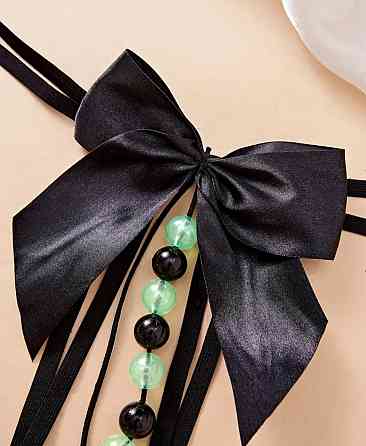 Труси з намистом фосфорні жіночі oversize чорний Київ