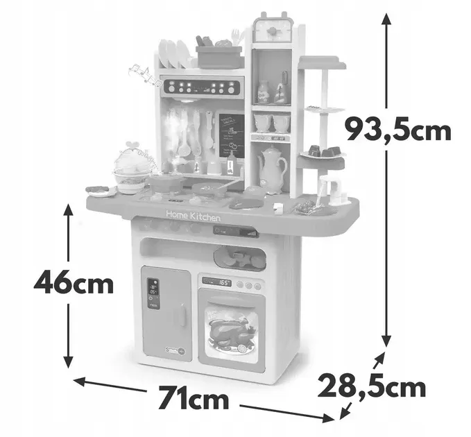 Кухня ігрова Limo Toy з водою паром світлом звуками 65 предметів Кремова (889-161) Чернігів - фото 3
