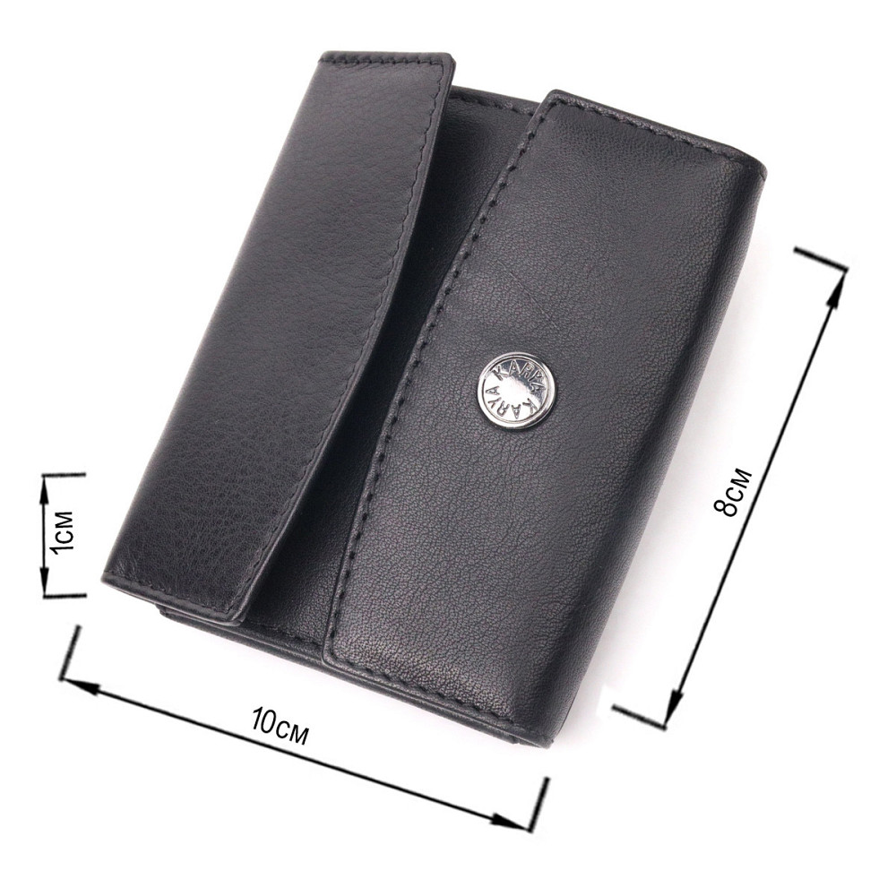 Очень необычный женский кошелек из натуральной кожи KARYA 21339 Черный Киев - изображение 3