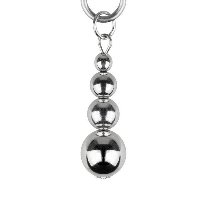 Затискачі для сосків Bedroom Fantasies: Nipple Clamps with Beaded Chain - Silver Sex Aura Київ - фото 6
