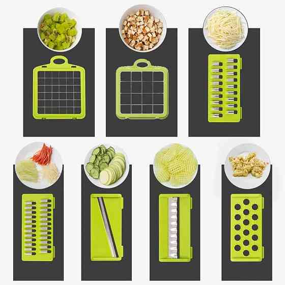 Многофункциональная овощерезка 16в1 с контейнером HA-347 / Ручная овощерезка-измельчитель / Слайсер для овощей Киев