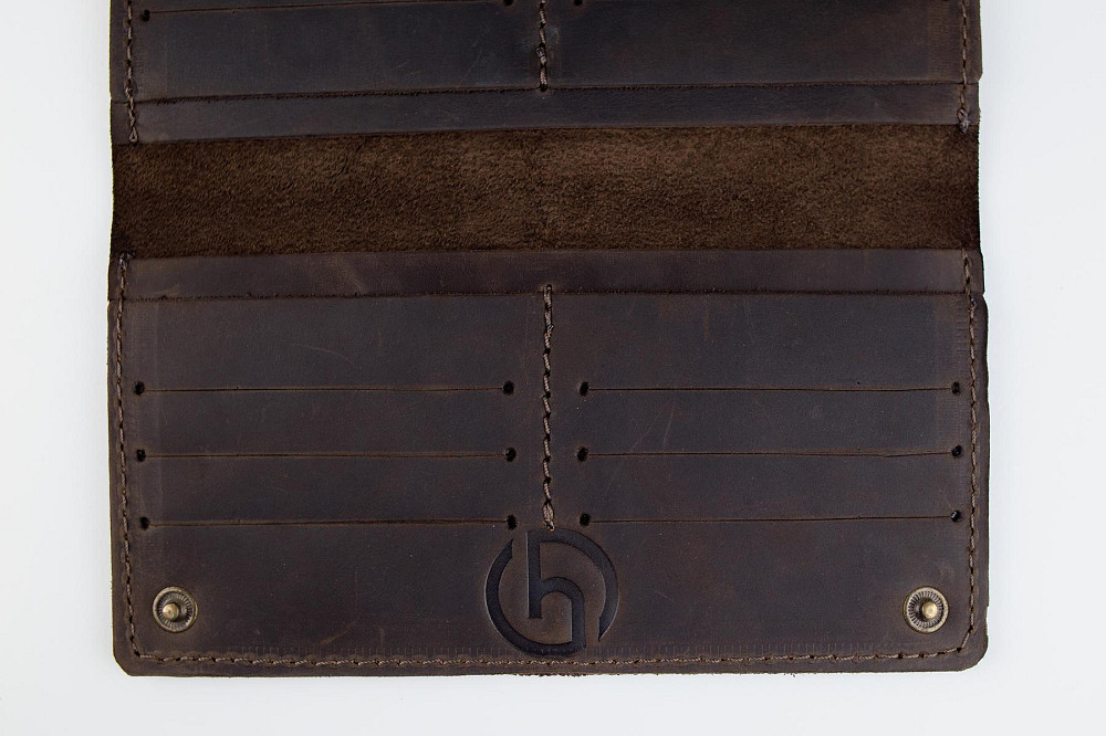 Чоловіче портмоне Skill із натуральної шкіри Crazy Horse SH105 (Темно-коричневий) Суми - фото 6