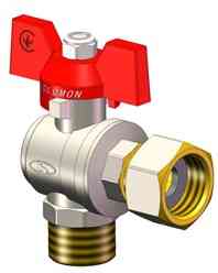 Кран кульовий кутовий з накидною гайкою SOLOMON 3/4″ ЗВ PN40  (V4003-S) Луцк