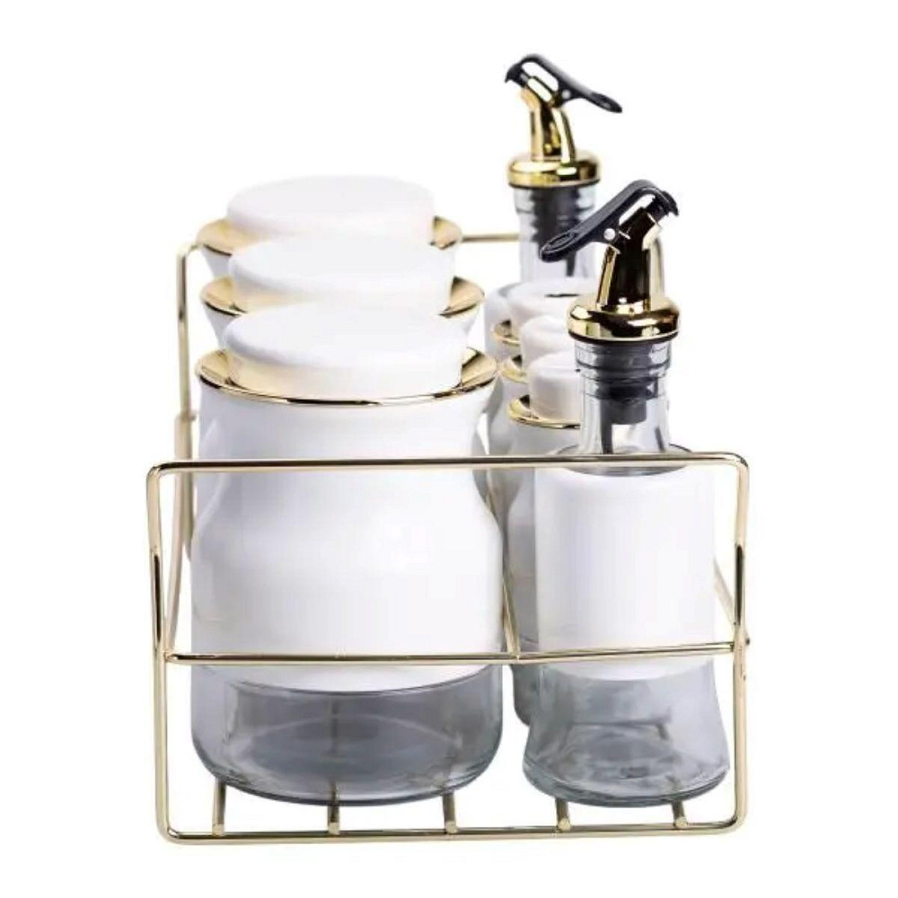 Набір спецій з підставкою та пляшками для олії і оцту Київ - фото 1