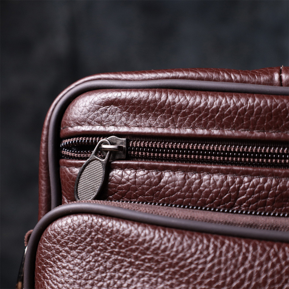 Удобная мужская сумка из натуральной кожи Коричневый (Vintage) Киев - изображение 4