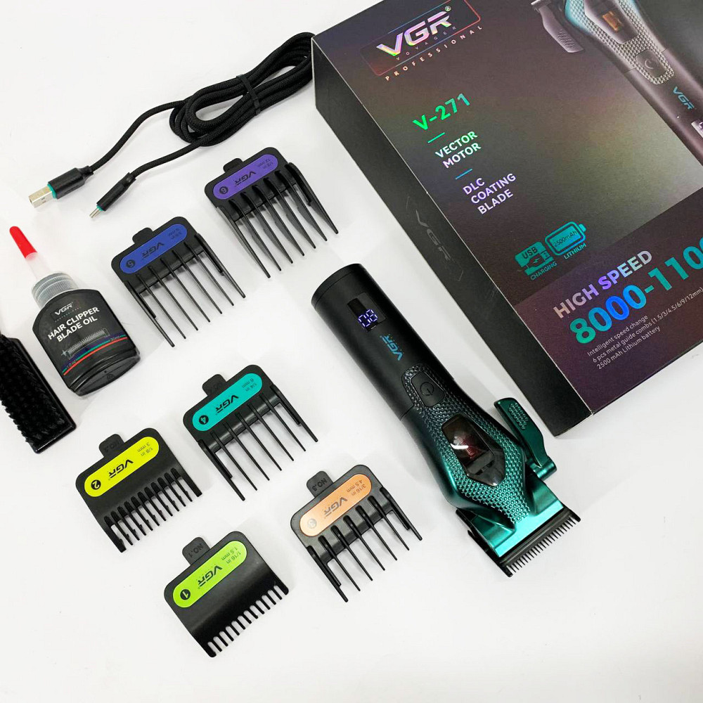 Багатофункціональна акумуляторна машинка для стрижки, Тример з регульованою довжиною AV-16 Львів - фото 18