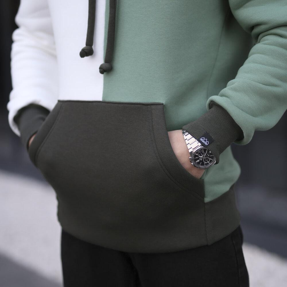 Молочное худи с цветными вставками мужское Pobedov 1touch. Худи мужское зима Киев - изображение 7