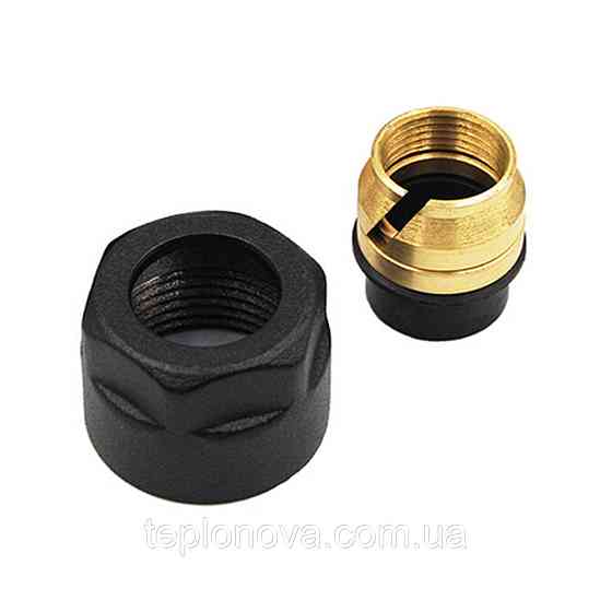 Соединитель зажимной адаптер ВР 1/2хCU 15*1 черный структурный (2шт) Черновцы