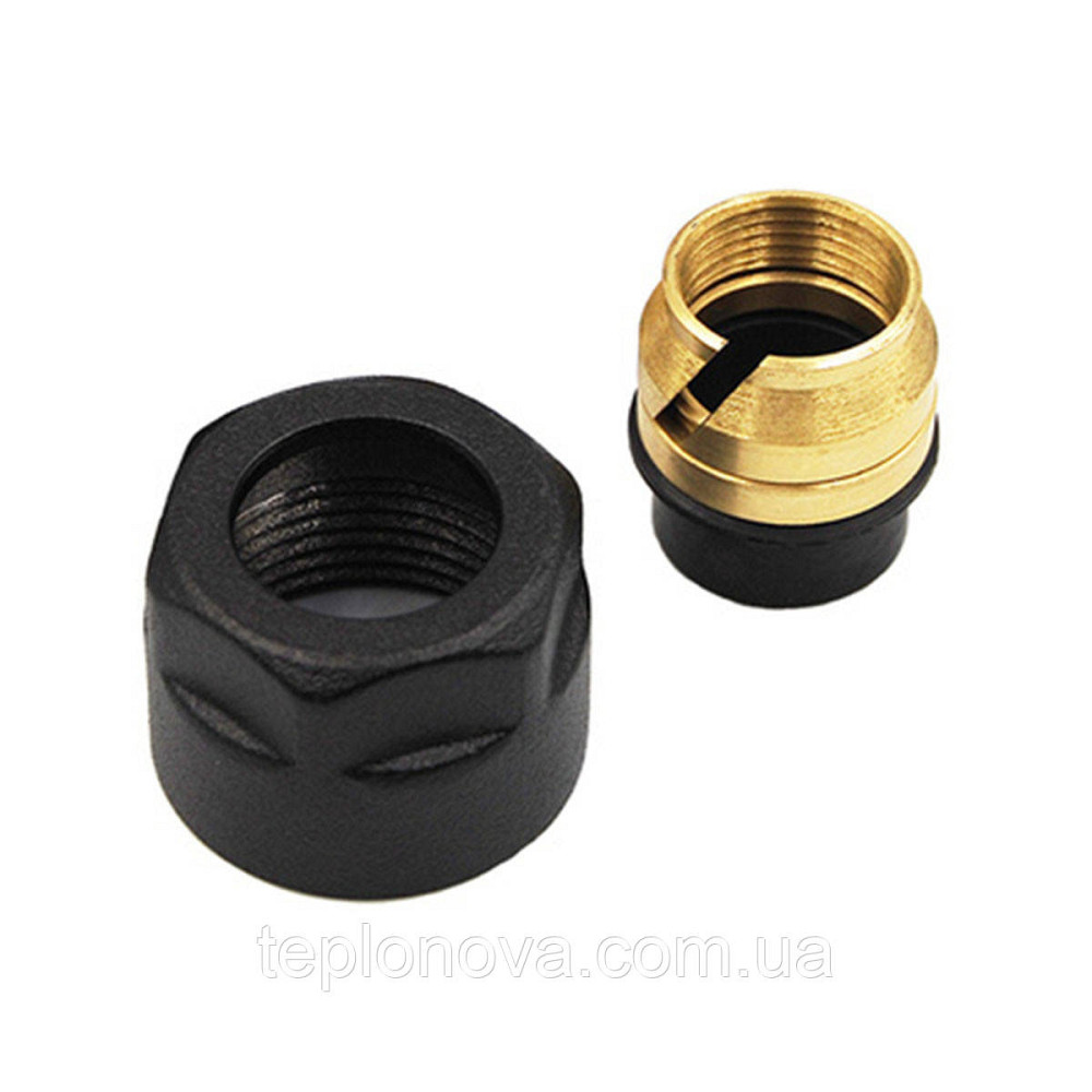Соединитель зажимной адаптер ВР 1/2хCU 15*1 черный структурный (2шт) Черновцы - изображение 2