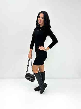 Теплое платье рубчик Hillary 46-48, Черный Киев