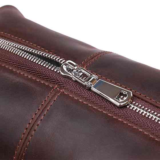 Шкіряна вінтажна косметичка Shvigel 16398 Коричневий Київ