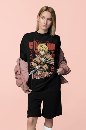 Футболка аниме Винланд Сага Тхорфинн Аниме оверсайз (S/M/L) Черний AnimeJ0730 Днепр