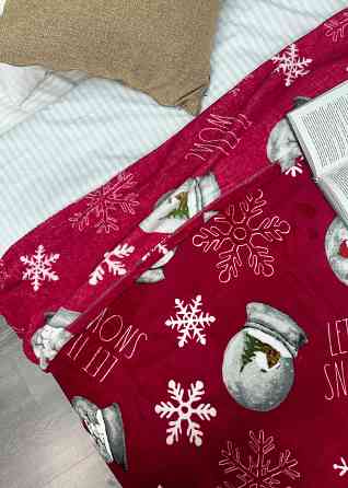 Плед-покривало Decorator WellSoft 150х210 см з різдвяним принтом Червоний (87-173) Київ