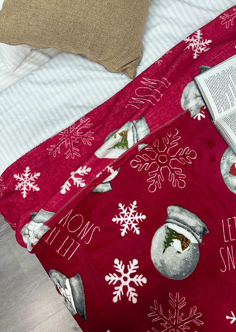 Плед-покривало Decorator WellSoft 150х210 см з різдвяним принтом Червоний (87-173) Київ - фото 2