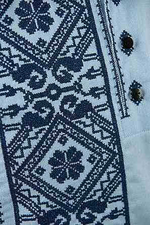 Вишиванка для хлопчиків, блакитна лляна топ Київ