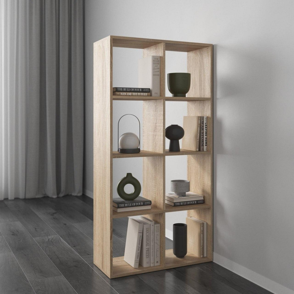 Стеллаж VAYS M-10 Дуб Сонома, книжная полка на 8 ячеек, ЛДСП, 72×29×143 см - для дома, офиса, детской или гостиной Львов - изображение 3