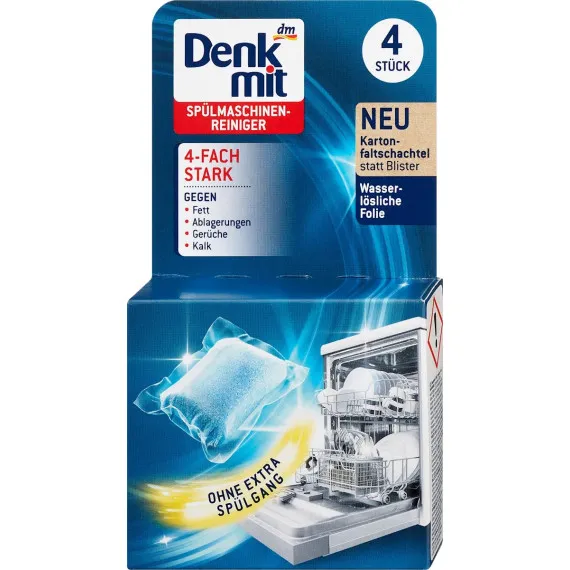 Засіб для очищення посудомийних машин Denkmit, 4 шт. (Німеччина) Denkmit Spülmaschinenreiniger 4-Fac Львів - фото 1
