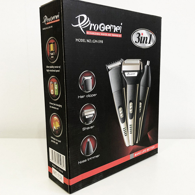 Электробритвы для мужчин SHAVER GEMEI GM-598, Триммер беспроводной, Мужская электробритва для бритья HN-65 Киев - изображение 5