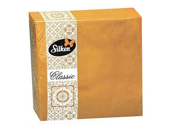 Серветки кольорова 50шт паперові 33*33см ЖОВТІ 2шари ТМ SILKEN Київ