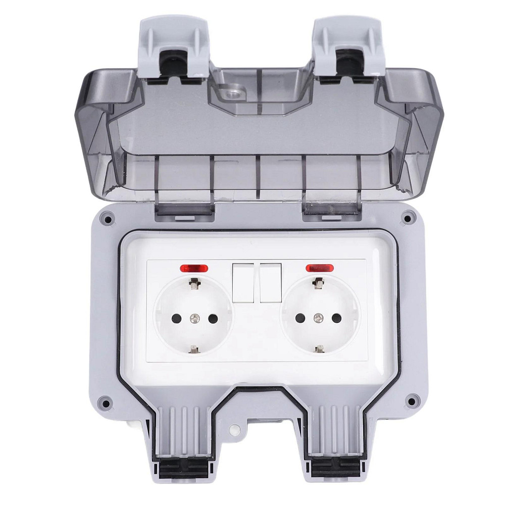 Розетка вологозахищена IP66 вулична, подвійна 15392 Луцьк - фото 2