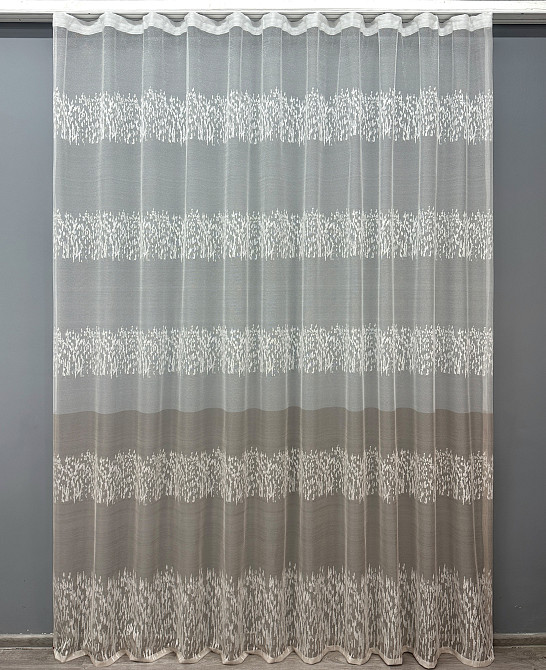 Тюль жакард колір білий з пудровим 1676т Київ - фото 8