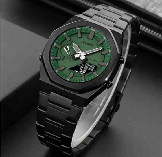 Часы наручные SKMEI 1816BKGNBK, BLACK/GREEN-BLACK Днепр