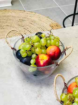 Фруктовниця цукерниця салатниця "Фудзивара" h-10 см d-18,5 см скляна Київ