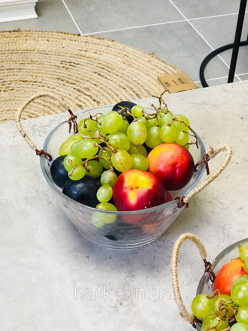 Фруктовниця цукерниця салатниця "Фудзивара" h-10 см d-18,5 см скляна Київ - фото 3