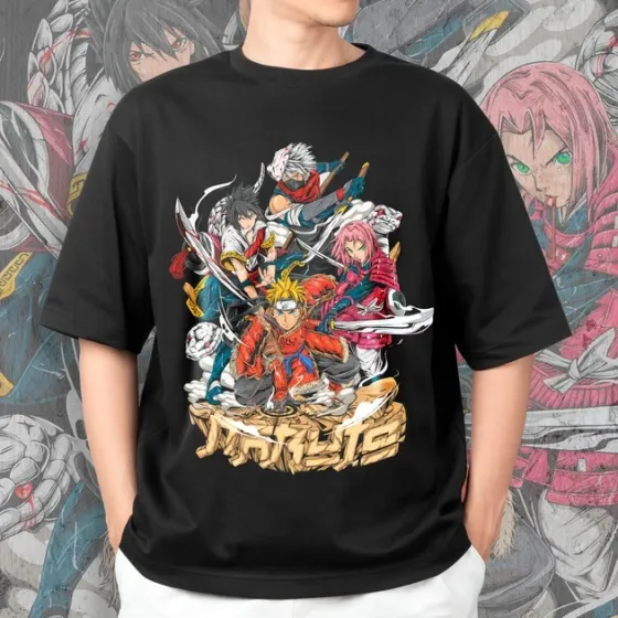 Футболка для подростка мальчика с принтом Наруто Команда 7 Размер 160 Anime10054 Днепр