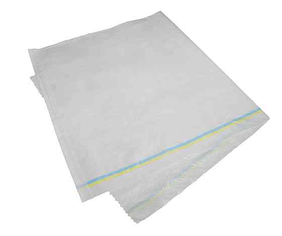 Мешок  100см*55см полипропиленовый белый с (жёлто- голубой полосой) Днепр