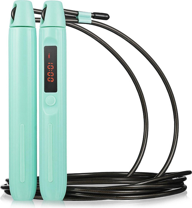 Умная скакалка Gymtek Smart с дисплеем и Bluetooth бирюзовая Киев - изображение 2