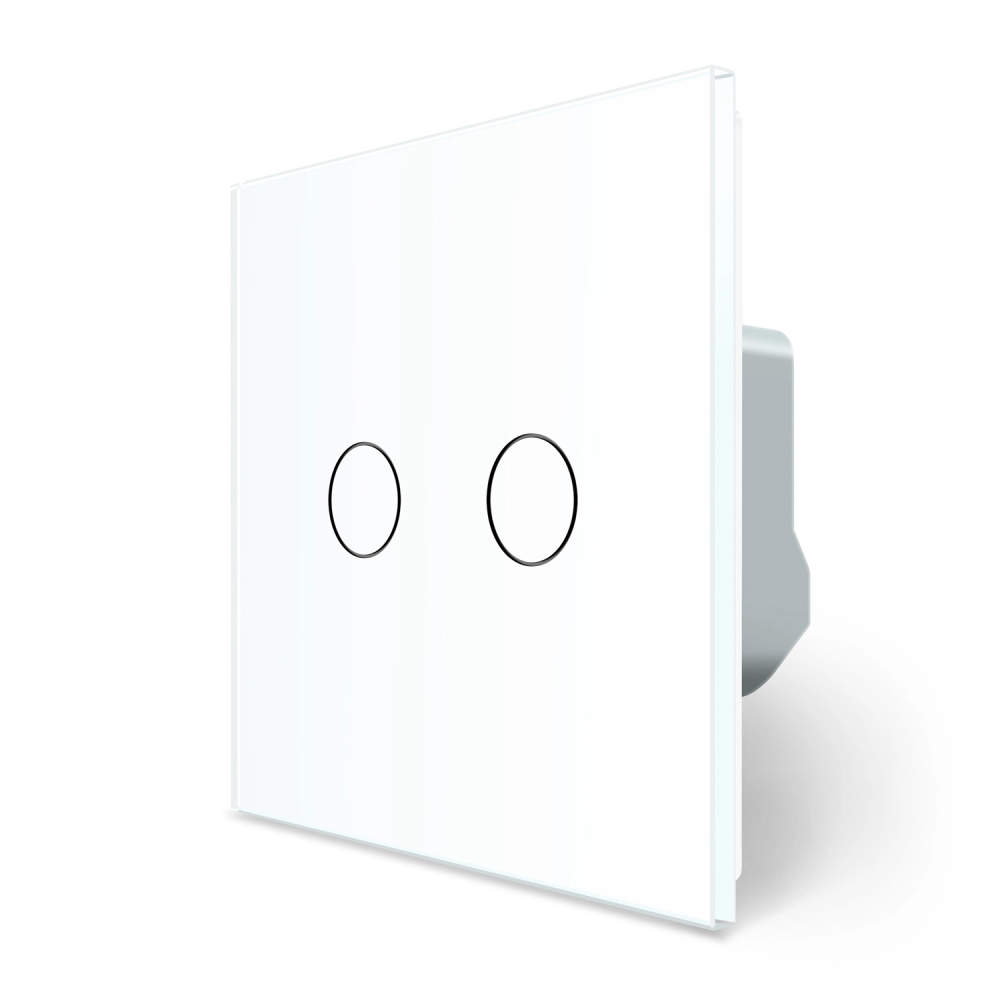 LIVOLO Сенсорний вимикач 2 сенсора для ролет штор воріт жалюзі LIVOLO білий матовий скло Коломия - фото 7