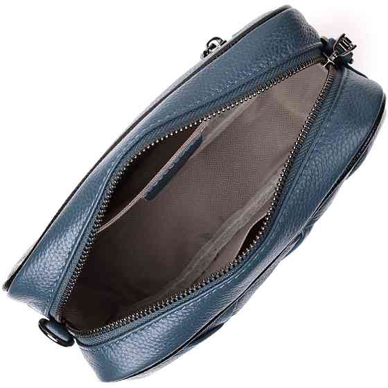 Шкіряна сумка з палітурками для стильних жінок Vintage 22408 Синя Київ